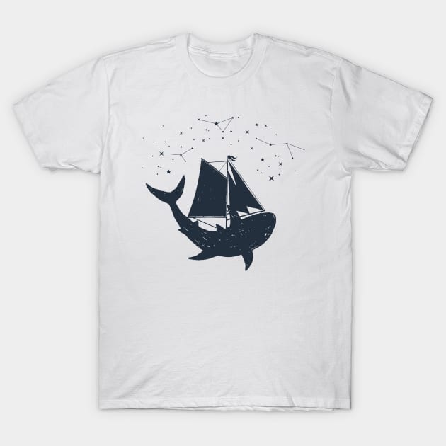 Creative Illustration In Geometric Style. Shark, Stars, Space, Adventure, Nautical T-Shirt by SlothAstronaut